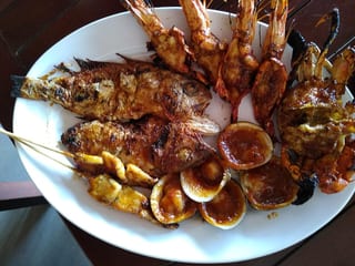 Jimbaran Bay grilled seafood in Jimbaran, Indonesia